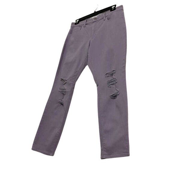 Universal Thread Ripped Distressed Purple Lavender High Rise Skinny Jeans - Picture 3 of 14